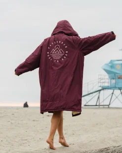 Surf Accessories|Surf Accessories|Passenger Escapism Recycled Sherpa Lined Changing Robe - Windsor Wine WindsorWine