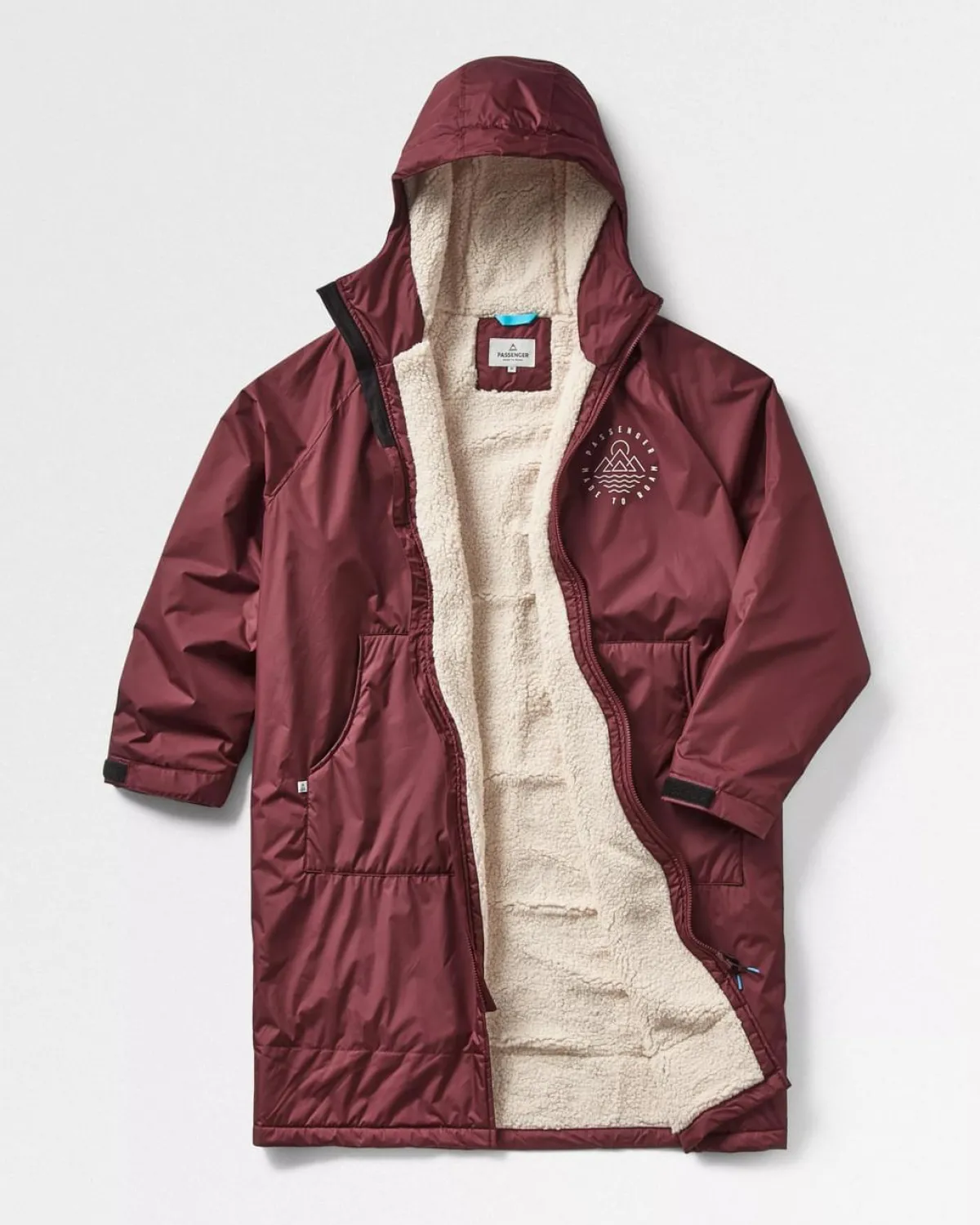 Surf Accessories|Surf Accessories|Passenger Escapism Recycled Sherpa Lined Changing Robe - Windsor Wine WindsorWine