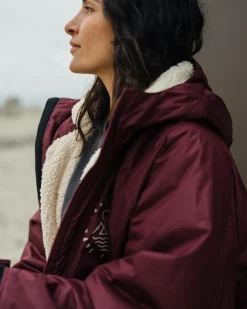 Surf Accessories|Surf Accessories|Passenger Escapism Recycled Sherpa Lined Changing Robe - Windsor Wine WindsorWine
