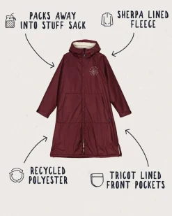 Surf Accessories|Surf Accessories|Passenger Escapism Recycled Sherpa Lined Changing Robe - Windsor Wine WindsorWine