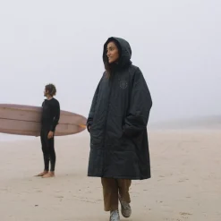 Changing Robes & Ponchos|Surf Accessories|Passenger Escapism Recycled Towel Lined Changing Robe - Black