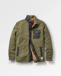 Fleece|Shirts|Passenger Firelight Sherpa Lined Shirt Jacket - Khaki Green KhakiGreen