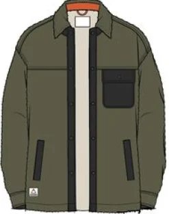Fleece|Shirts|Passenger Firelight Sherpa Lined Shirt Jacket - Khaki Green KhakiGreen
