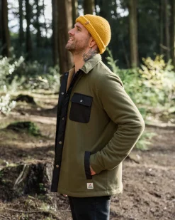 Fleece|Shirts|Passenger Firelight Sherpa Lined Shirt Jacket - Khaki Green KhakiGreen