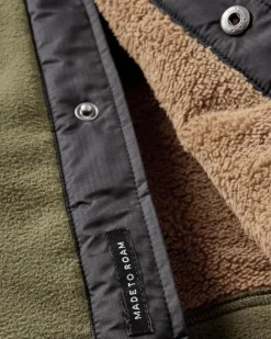 Fleece|Shirts|Passenger Firelight Sherpa Lined Shirt Jacket - Khaki Green KhakiGreen