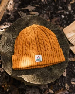 Beanies|Passenger Fireside Recycled Cable Knit Beanie - Sunrise Orange SunriseOrange