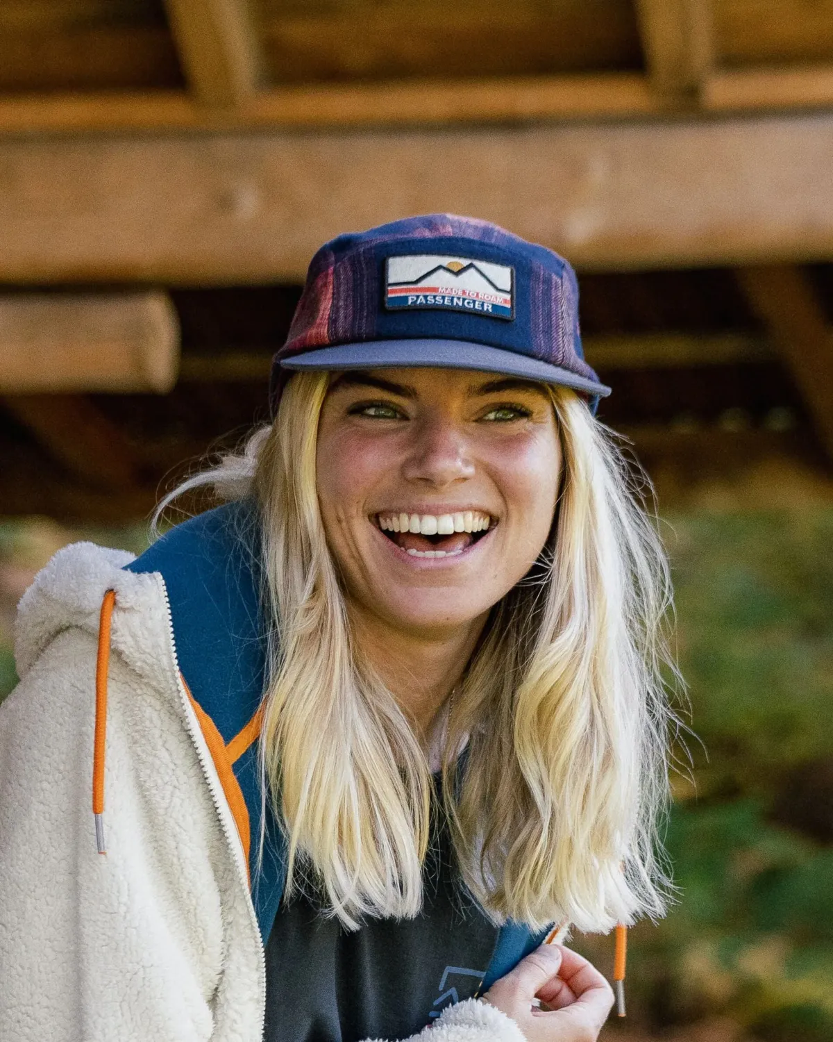 Hats & Caps|Passenger Fixie Recycled Flannel 5 Panel Hat - Rich Navy/ Red Ochre Check RichNavy/RedOchreCheck