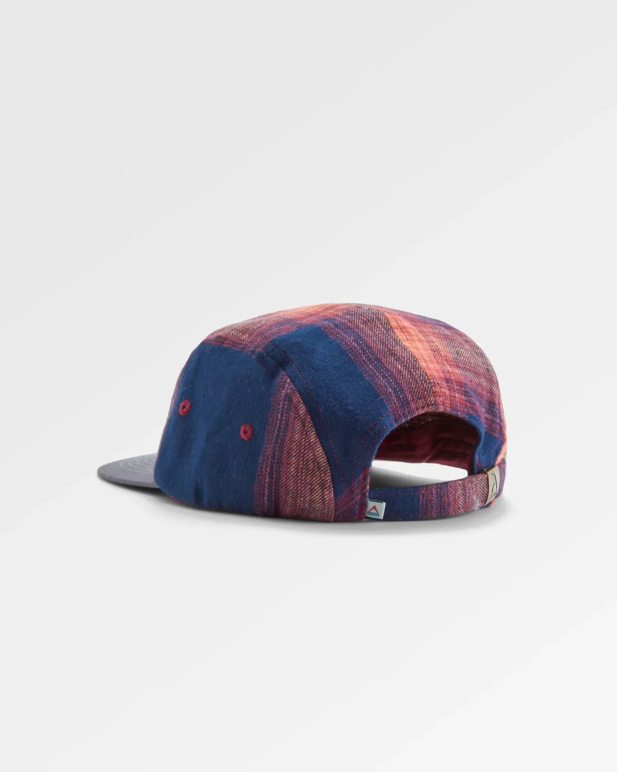 Hats & Caps|Passenger Fixie Recycled Flannel 5 Panel Hat - Rich Navy/ Red Ochre Check RichNavy/RedOchreCheck