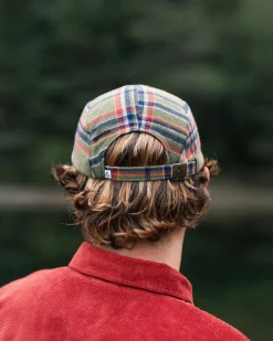 Hats & Caps|Passenger Fixie Recycled Flannel 5 Panel Hat - Khaki Green Check KhakiGreenCheck