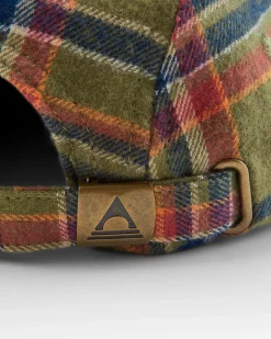 Hats & Caps|Passenger Fixie Recycled Flannel 5 Panel Hat - Khaki Green Check KhakiGreenCheck