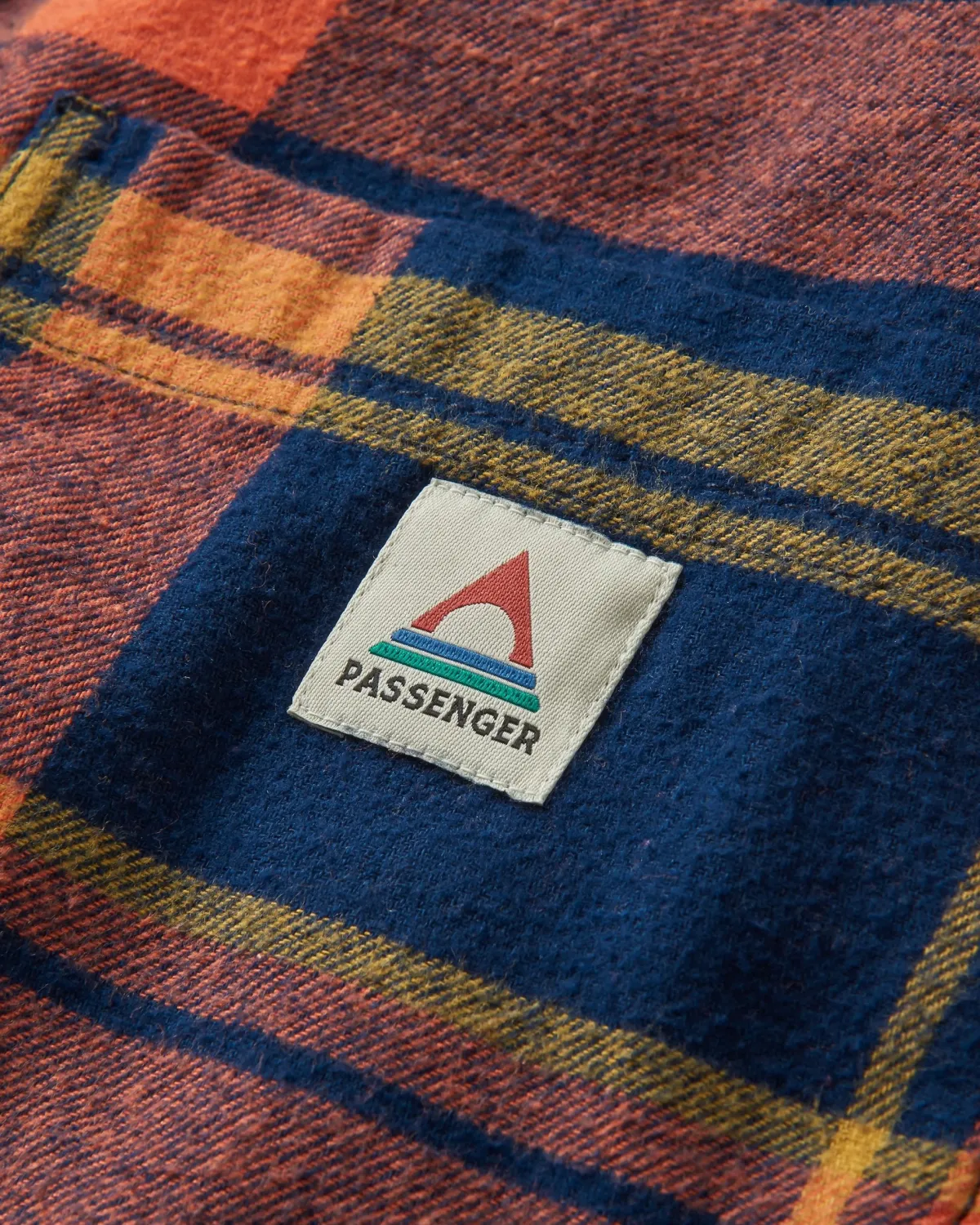 Shirts|Shirts|Passenger Flint Organic Cotton Shirt Jacket - Rich Navy/Burnt Orange RichNavy/BurntOrange
