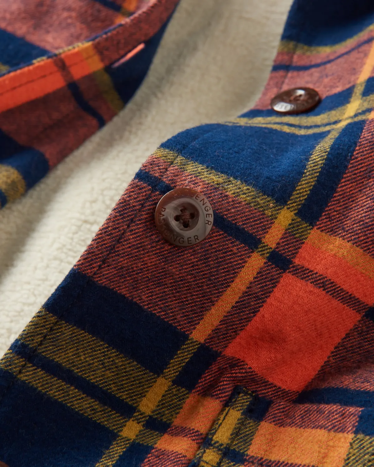 Shirts|Shirts|Passenger Flint Organic Cotton Shirt Jacket - Rich Navy/Burnt Orange RichNavy/BurntOrange