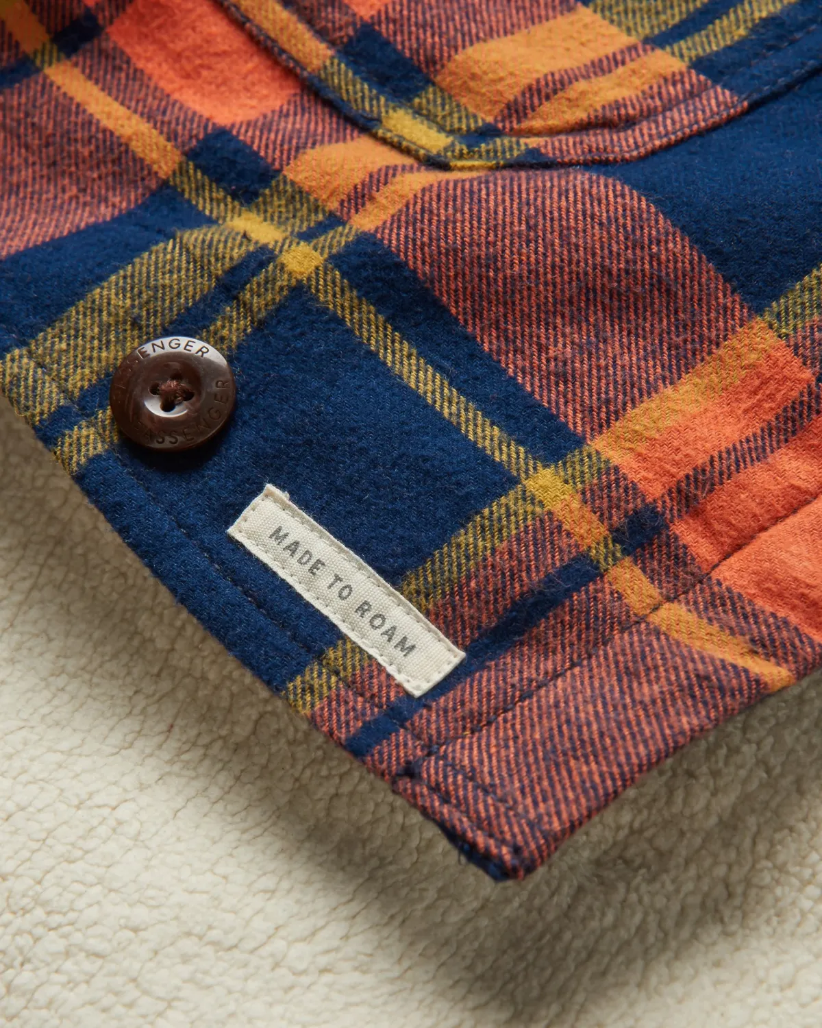 Shirts|Shirts|Passenger Flint Organic Cotton Shirt Jacket - Rich Navy/Burnt Orange RichNavy/BurntOrange