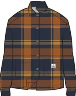 Shirts|Shirts|Passenger Flint Organic Cotton Shirt Jacket - Rich Navy/Burnt Orange RichNavy/BurntOrange