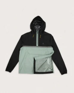 Jackets|Passenger Flow Half Zip Recycled Water Resistant Jacket - True Black/Pistachio TrueBlack/Pistachio