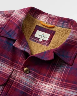 Shirts|Shirts|Passenger Freestyle Sherpa-Lined Shirt Jacket - Wine/Rich Navy Check Wine/RichNavyCheck