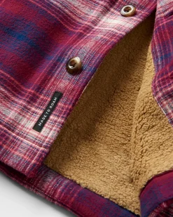 Shirts|Shirts|Passenger Freestyle Sherpa-Lined Shirt Jacket - Wine/Rich Navy Check Wine/RichNavyCheck