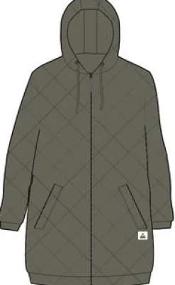 Hoodies|Hoodies & Sweatshirts|Passenger Getaway Recycled Quilted Full Zip Hoodie - Khaki Green KhakiGreen