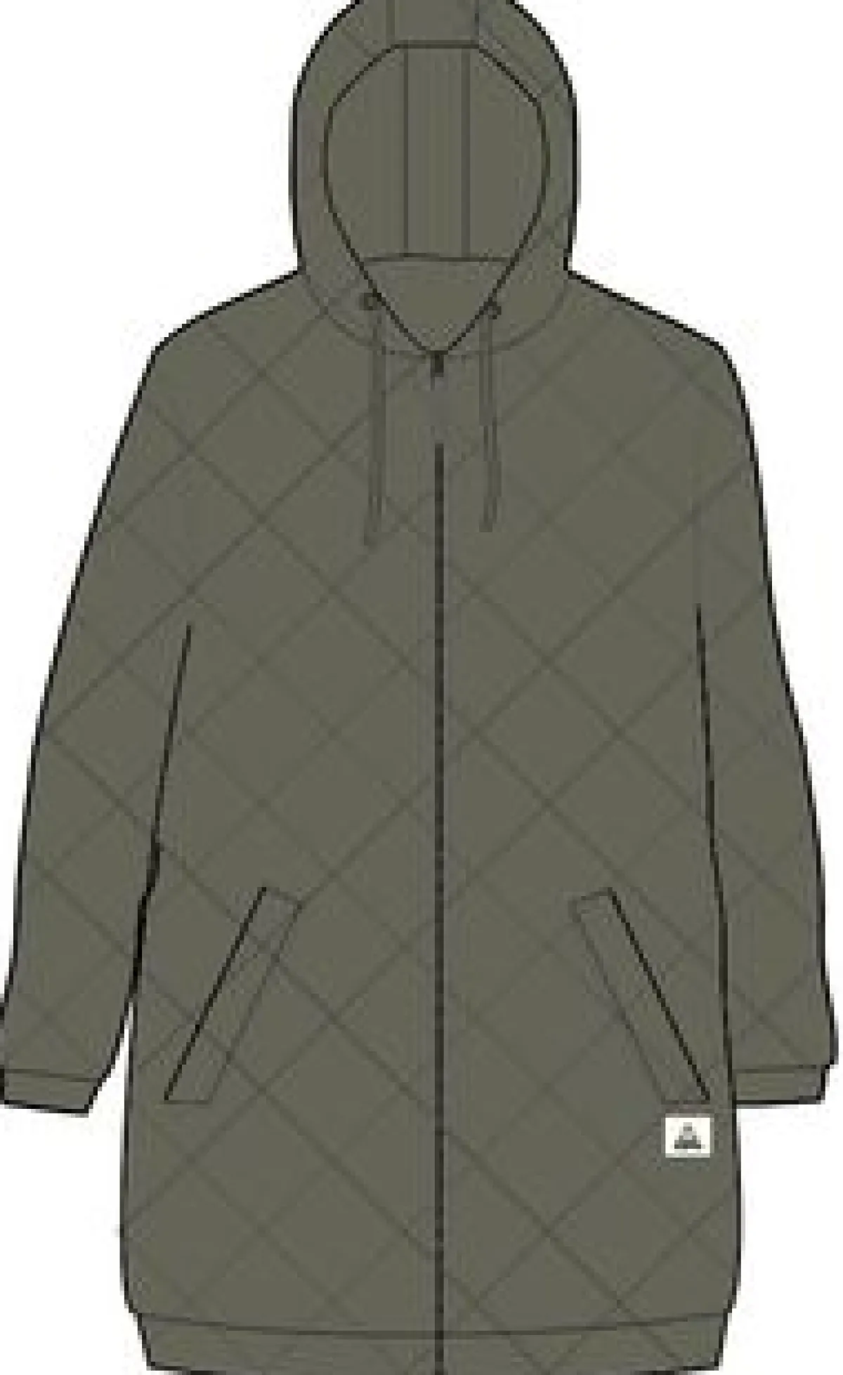 Hoodies|Hoodies & Sweatshirts|Passenger Getaway Recycled Quilted Full Zip Hoodie - Khaki Green KhakiGreen