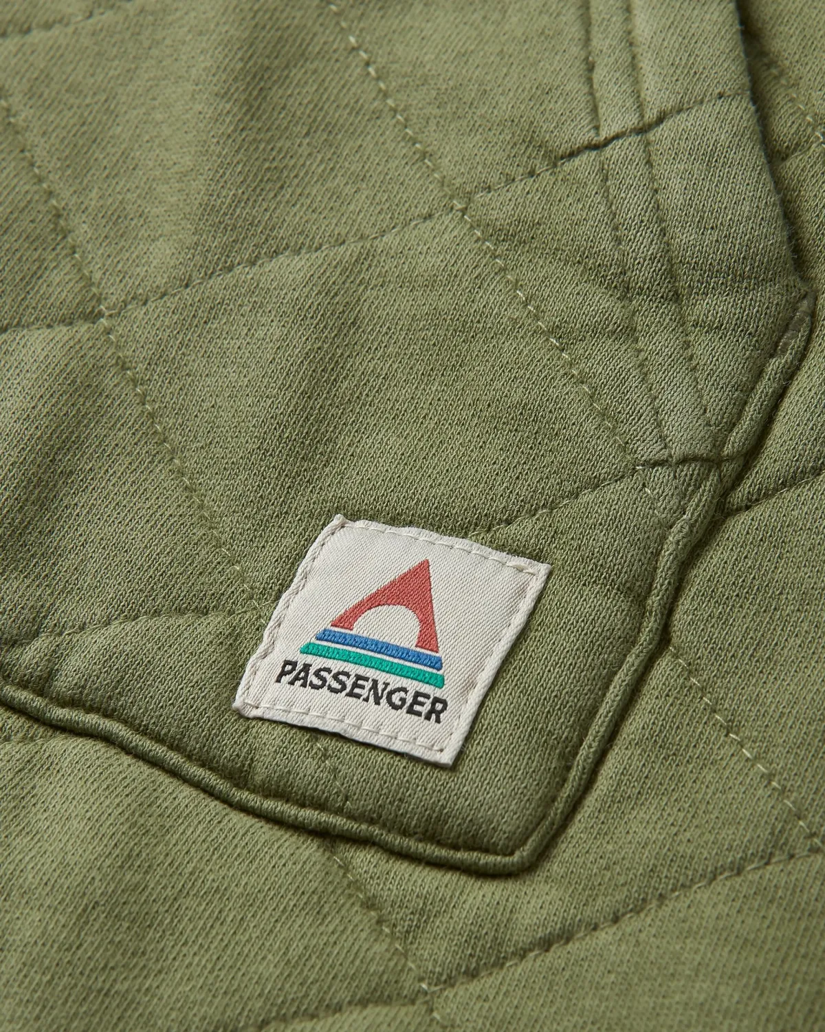 Hoodies|Hoodies & Sweatshirts|Passenger Getaway Recycled Quilted Full Zip Hoodie - Khaki Green KhakiGreen