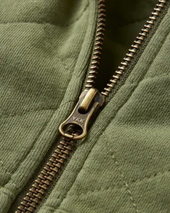 Hoodies|Hoodies & Sweatshirts|Passenger Getaway Recycled Quilted Full Zip Hoodie - Khaki Green KhakiGreen