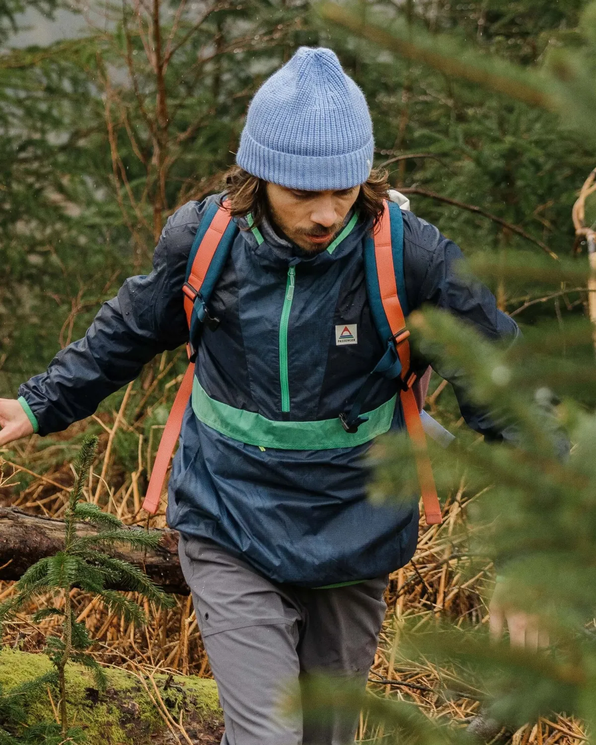 Jackets|Outdoor Active|Passenger Gusto Recycled Windshell Pullover - Rich Navy/Dark Denim RichNavy/DarkDenim