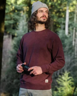 Sweatshirts|Hoodies & Sweatshirts|Passenger Heritage Recycled Cotton Sweatshirt - Wine Marl WineMarl