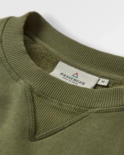 Hoodies & Sweatshirts|Sweatshirts|Passenger Heritage Recycled Cotton Sweatshirt - Khaki Green KhakiGreen