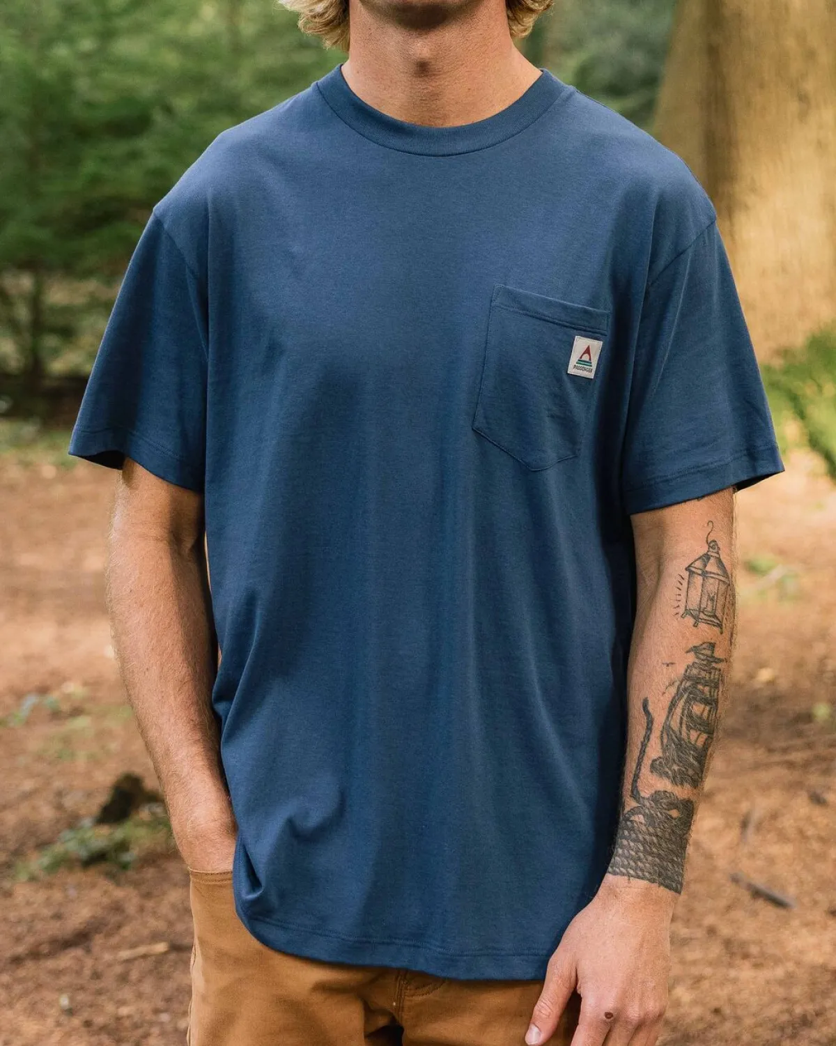 T-Shirts & Tank Tops|T-Shirts & Tank Tops|Passenger Heritage Recycled Relaxed Fit T-Shirt - Dark Denim DarkDenim