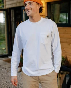 T-Shirts & Tank Tops|T-Shirts & Tank Tops|Passenger Heritage Recycled Relaxed Fit Long Sleeve T-Shirt - White