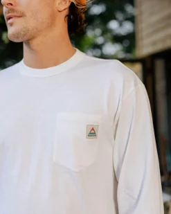 T-Shirts & Tank Tops|T-Shirts & Tank Tops|Passenger Heritage Recycled Relaxed Fit Long Sleeve T-Shirt - White