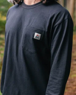 T-Shirts & Tank Tops|T-Shirts & Tank Tops|Passenger Heritage Recycled Relaxed Fit Long Sleeve T-Shirt - Black
