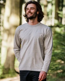 T-Shirts & Tank Tops|T-Shirts & Tank Tops|Passenger Heritage Recycled Relaxed Fit Long Sleeve T-Shirt - Grey Marl GreyMarl