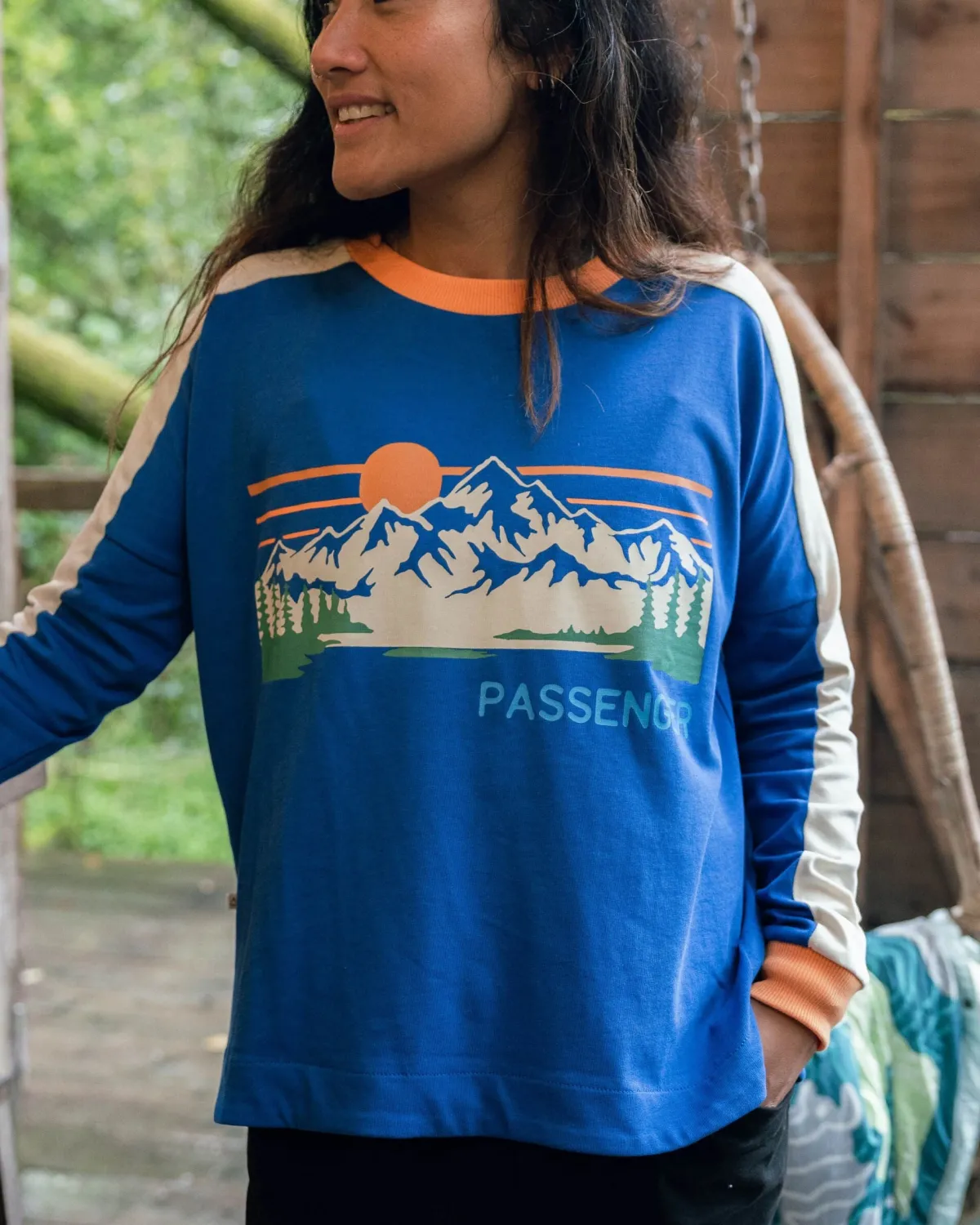 T-Shirts & Tank Tops|Tops & T-Shirts|Passenger Hilltop Organic Cotton Long Sleeve T-Shirt - Azure Blue AzureBlue