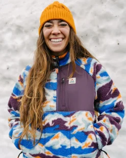 Fleece|Fleece|Passenger Home Half Zip Recycled Sherpa Fleece - Mount Scenic Azure Blue MountScenicAzureBlue