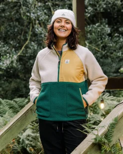 Fleece|Fleece|Passenger Home Recycled Sherpa Fleece - Rain Forest/ Oatmeal RainForest/Oatmeal