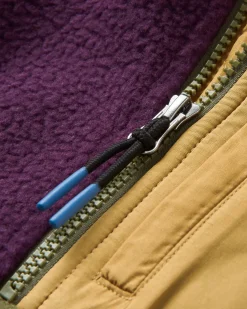 Fleece|Fleece|Passenger Home Recycled Sherpa Fleece - Deep Plum/Khaki Green DeepPlum/KhakiGreen
