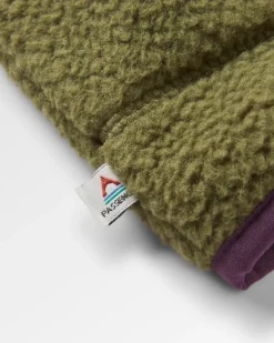 Fleece|Fleece|Passenger Home Recycled Sherpa Fleece - Deep Plum/Khaki Green DeepPlum/KhakiGreen
