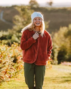 Fleece|Jackets|Passenger Iris Collarless Recycled Fleece Jacket - Baked Clay BakedClay