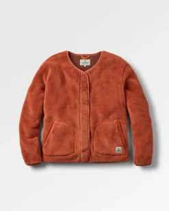 Fleece|Jackets|Passenger Iris Collarless Recycled Fleece Jacket - Baked Clay BakedClay