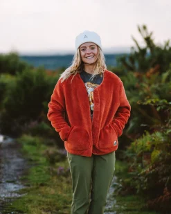 Fleece|Jackets|Passenger Iris Collarless Recycled Fleece Jacket - Baked Clay BakedClay