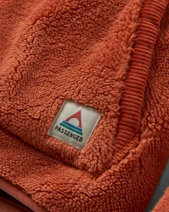 Fleece|Jackets|Passenger Iris Collarless Recycled Fleece Jacket - Baked Clay BakedClay