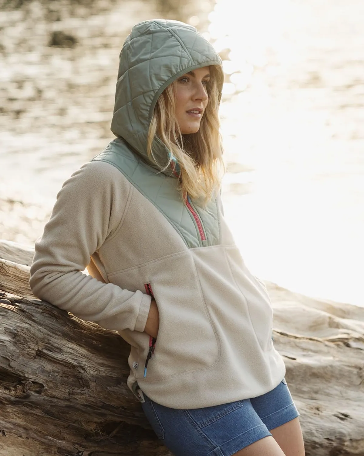Fleece|Fleece|Passenger Juana Recycled Polar Hooded Fleece - Oatmeal