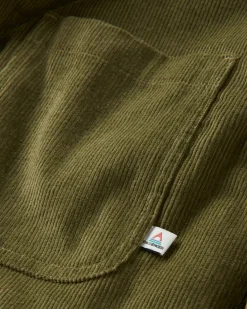 Shirts|Overshirts|Passenger Kodiak 2.0 Sherpa Lined Cord Shirt Jacket - Khaki Green KhakiGreen