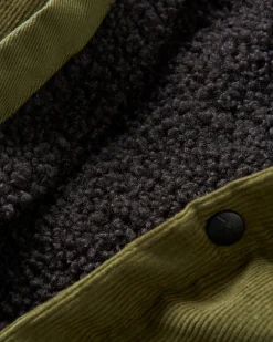 Shirts|Overshirts|Passenger Kodiak 2.0 Sherpa Lined Cord Shirt Jacket - Khaki Green KhakiGreen