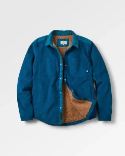 Shirts|Overshirts|Passenger Kodiak 2.0 Sherpa Lined Cord Shirt Jacket - Tidal Blue TidalBlue