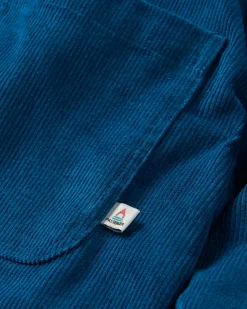 Shirts|Overshirts|Passenger Kodiak 2.0 Sherpa Lined Cord Shirt Jacket - Tidal Blue TidalBlue