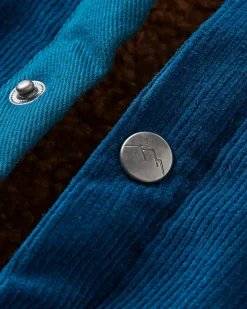 Shirts|Overshirts|Passenger Kodiak 2.0 Sherpa Lined Cord Shirt Jacket - Tidal Blue TidalBlue
