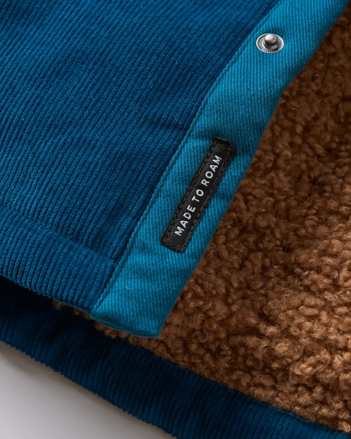 Shirts|Overshirts|Passenger Kodiak 2.0 Sherpa Lined Cord Shirt Jacket - Tidal Blue TidalBlue