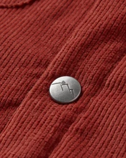 Shirts|Overshirts|Passenger Kodiak 2.0 Sherpa Lined Cord Shirt Jacket - Red Ochre RedOchre